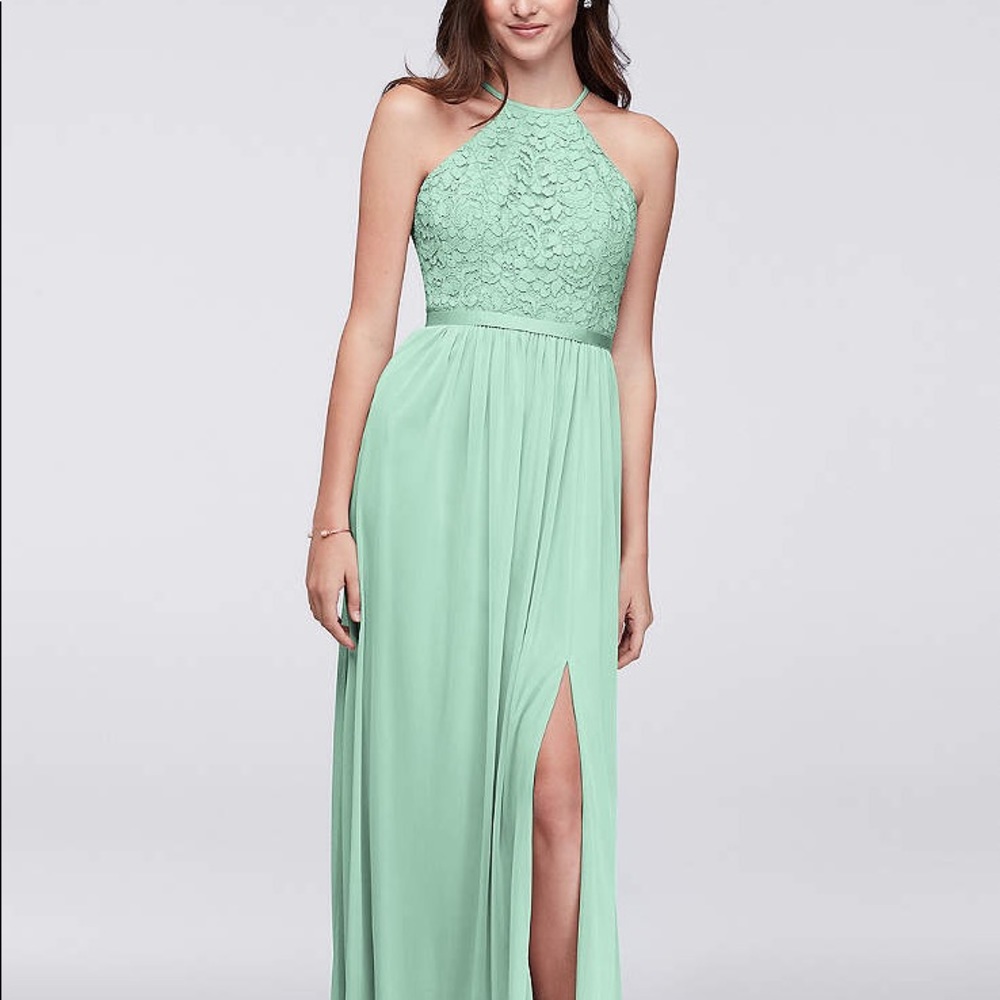Open-Back Lace and Mesh Dress